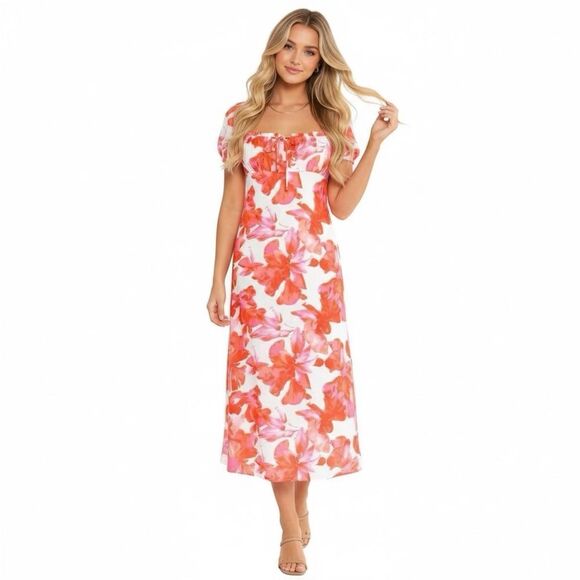 NWT WAYF Felicity Floral Midi Dress - Picture 1 of 6